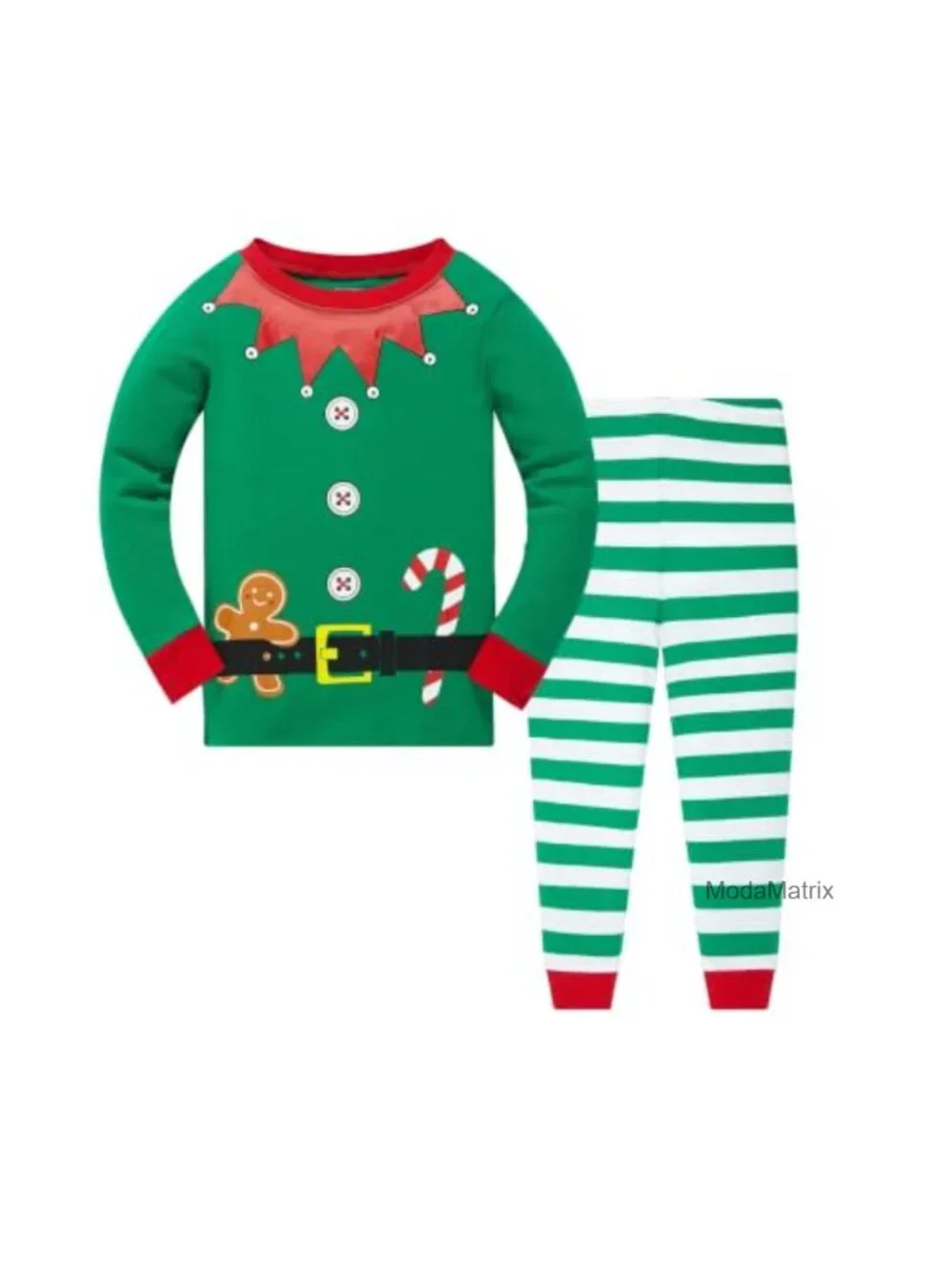 100% Cotton Kids Christmas Pajama Set Long Sleeve Toddler Boys Girls Sleepwear
